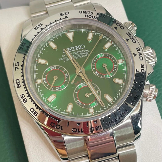 Seiko Daytona Silver Green