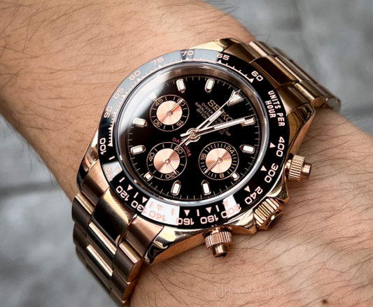 Seiko Daytona Rose Gold Black