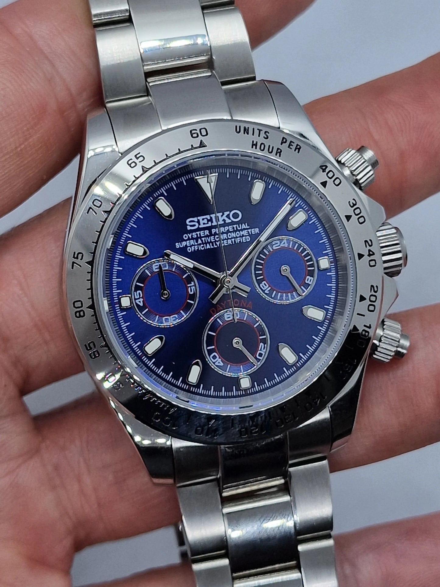 Seiko Daytona Silver Blue