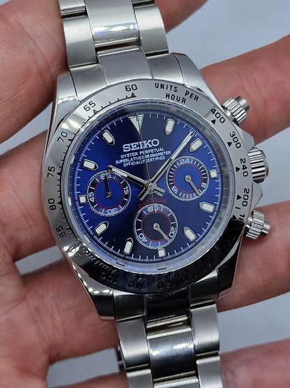 Seiko Daytona Silver Blue