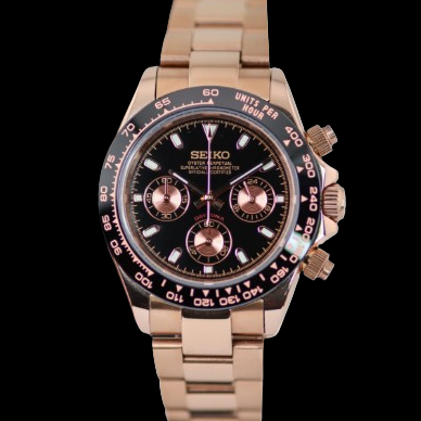 Seiko Daytona Rose Gold Black
